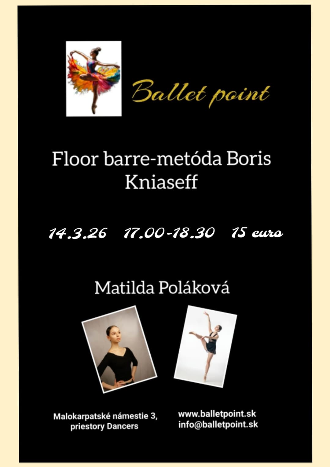 Plagát s informáciami o workshope